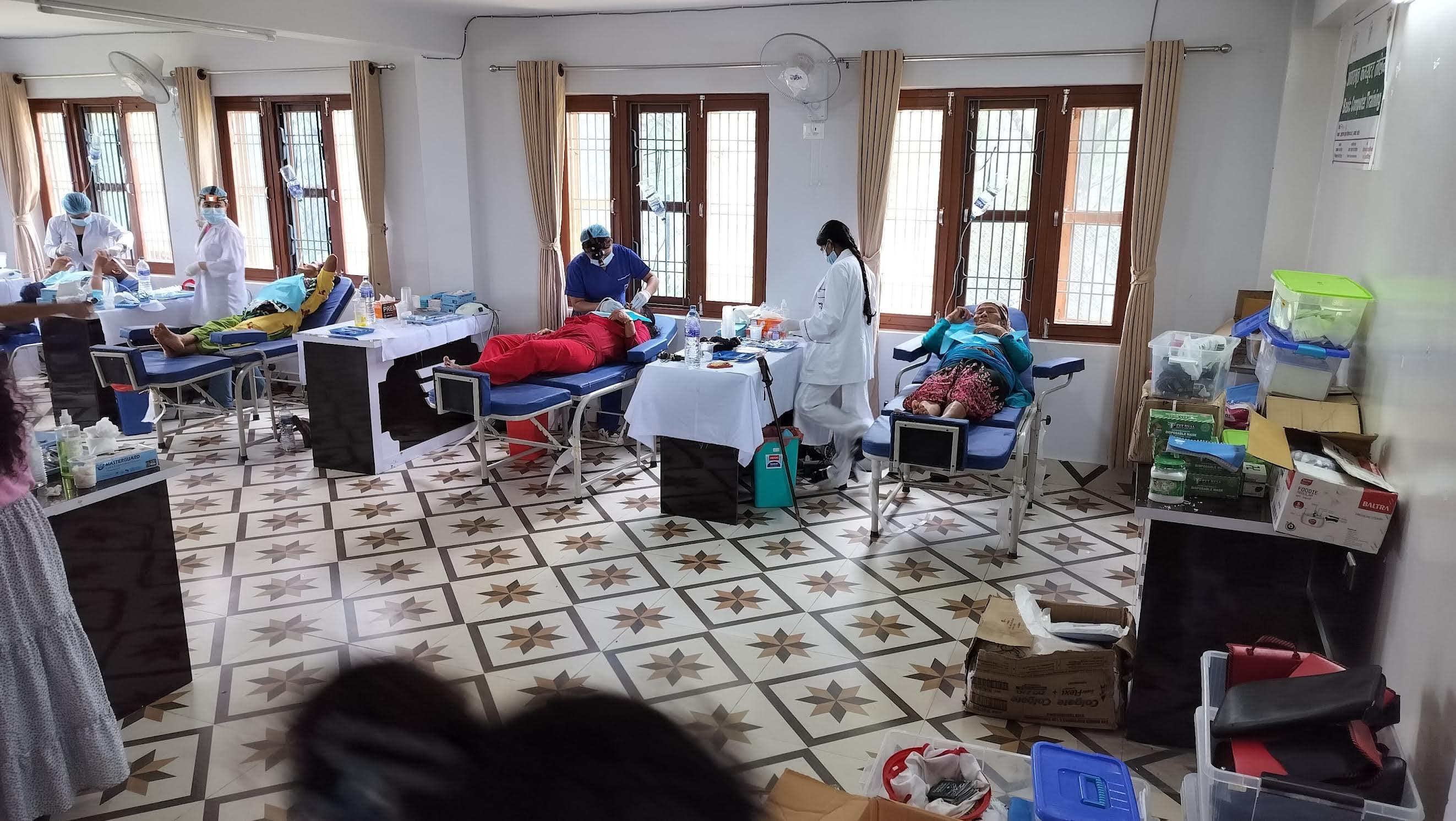 Several portable dental stations serving patients in Dhading.